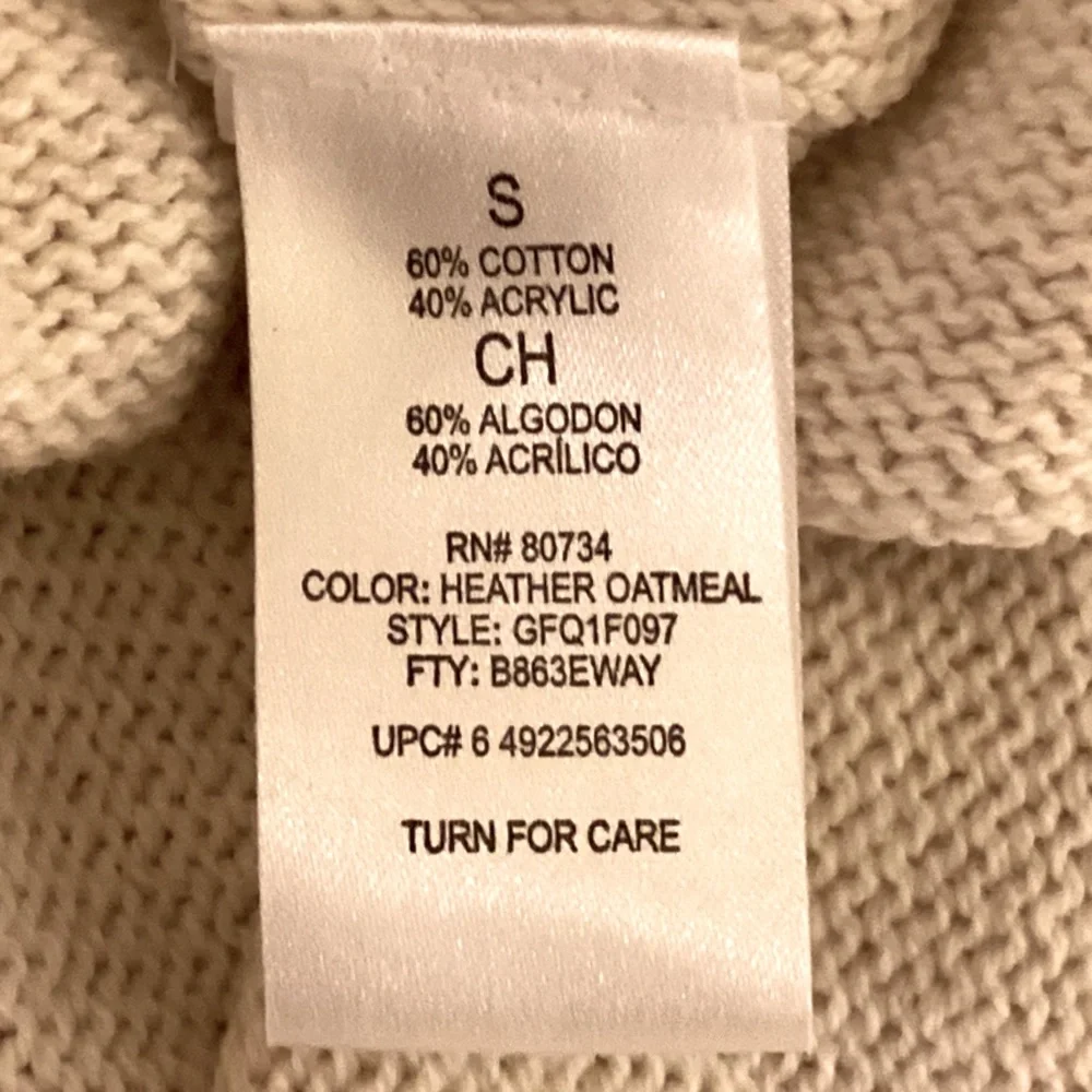 BCBG Paris Turtle Neck Sweater Heather Oatmeal - Picture 7 of 8